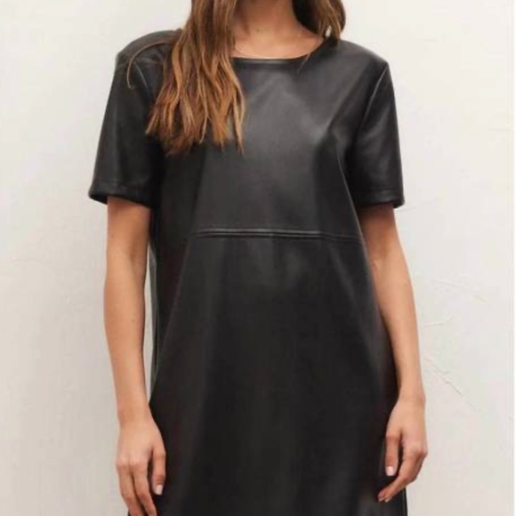 Z Supply London Faux Leather Dress, Large - Picture 3 of 15